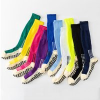 Classic Football Socks Long Style Super Thick Non Slip Terry Cloth Square Friction Film Professional Competition Socks