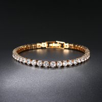 Zircon Bracelet Single Row 4mm Round Full Diamond Tennis Chain Hip Hop Jewelry Tennis Bracelet