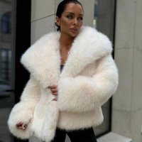 Clothing Fur Coat Large Lapel Fur Jacket Fluffy Casual Fur Coat Clothing