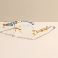 Europe United States Rimless Trimmed Sunglasses Fashion Box Beach Sunglasses Trend Leopard Decorative Frame Glasses.