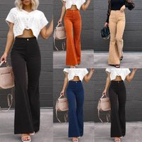 Women's Corduroy Four Season Pants New Home Dress Slim Bell Bottoms Casual Pants