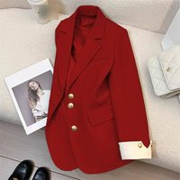 Oversized Blazer – Korean Relaxed Fit Single Breasted Jacket Trendy Work to Weekend Coat 