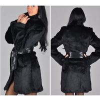 Fur Mink Coat Fox Fur Coat Mid Length Fur Belt