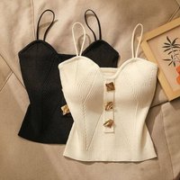 Clothing Knitted Tube Top Camisole Vest Style Outer Wear Sleeveless Beautiful Back Short Top
