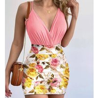 Clothing Bodysuit Trendy Floral Print Skirt Suit