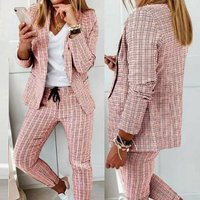 Elegant Blazer & Pants Set – Stretch Polyester Office Suit Princess Sleeves 