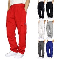 Clothing sports casual trousers cuffs multiple pockets drawstrings loose workwear trousers