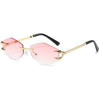 Cross border Personality Rimless Diamond Sunglasses Metal Frame Glasses Fashion Beach Transparent Sunglasses