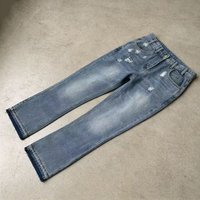 High End Worn Out Stretch Jeans Tight Fit Midweight Denim Flare Pants Vintage Casual Hip Hop Style