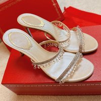 Crystal Chandelier Sandals High Heels Open Toe Stiletto Shoes Spring One Strap Heeled Sandals