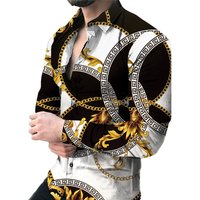 2024 Spring 3D Digital Printed European Casual Long Sleeve Shirt Trendy