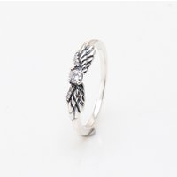 Jewelry Elegant Angel Wing Ring Cubic Zirconia Plated Vintage Statement Ring Romantic Gift Her