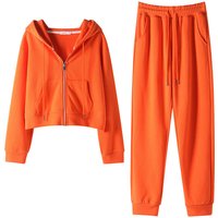 Zip Up Hoodie & Pants Set Lightweight Casual Two Piece Outfit Spring & Fall Loose Fit Sporty Fashion