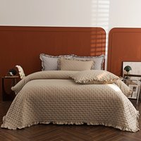 Directly Supplied By The Manufacturer: Washable Cotton Quilted Bedspread Three-piece With Ruffle Edges, Ins-style