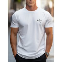 100% Pure Cotton Men's Spring/summer Fashion Short Sleeved King Printed Casual Slim Fit Versatile T-shirt Top