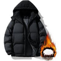 Puffer Jacket Hood – Oversized Korean Streetwear Heavyweight Cotton Fill Water Resistant Polyester Shell