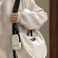 Casual Dumpling Bag Sports Style Crossbody Bag Women's Large Capacity Canvas Bag Student Class Shoulder Commuter Bag Trendy