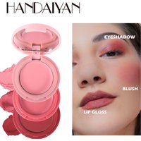 HANDAIYAN 3 – Color Foldable Blush Palette: 3 – In – 1 Blush, Contour & Eyeshadow Multi – Use Cream Blush