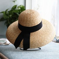 Wide Brim Sun Hat European American Style Women's Summer French Retro Hepburn Elegant Straw Hat With Wide Brim For Sun Protection And