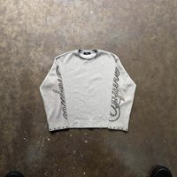 Y2K Streetwear Long Sleeve T Shirt Oversized Fit Letter Print Polyester Blend Casual Fashion Urban Style