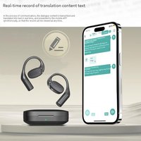 AI Smart Translation Earpiece Real Time Bilingual Interpreter Device 70+ Languages Hands Free Wireless Bluetooth Headset Travel & Business