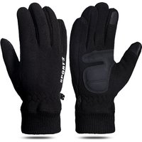 Polar fleece gloves men’s autumn and winter plus velvet thickened warm gloves cycling sports driving non-slip touch screen gloves