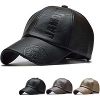 Pu Leathe Letter Printing Baseball Caps Spring Autumn Outdoor Adjustable Casual Hats Sunscreen Hat