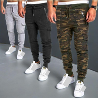 Men's Casual Jogger Pants With Multi-Pockets & Striped Design - Lightweight Stretch Fabric For Gym, Workout & Daily Wear (Black, Grey, Camo)