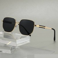 Fashionable Oversized Metal Square Sunglasses For Women High-End Style UV Protection Versatile Design
