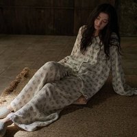 Spring Autumn Pajama Set Woven Pure Cotton Pajamas 100% Cotton Long sleeved Set Cartoonish Cute Design Home Wear