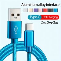 10-20W Fast Charging USB Type-C Cable – Nylon Round Matte Surface For Samsung Xiaomi Vivo Redmi OPPO OnePlus