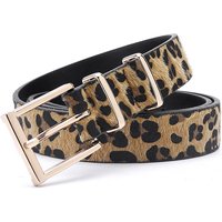 Women's decoration creative leopard print horse hair paired with jeans new women's belt trend