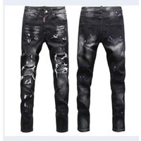 Slim Fit Skinny Jeans Gray Ink Splash Graffiti Hole Design Elastic Waist Autumn Fashion American European Brand