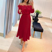Clothing Three dimensional pleated one shoulder pleated dress