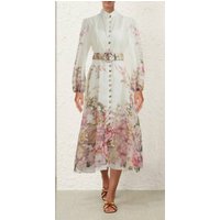 Lantern Sleeve Printed Shirt Dress – High Waist Long Skirt With Niche Autumn/Winter Design