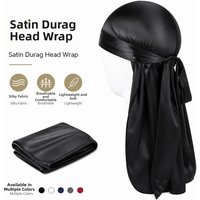 Satin Leopard Print Pirate Cap Elastic Headband Long Tail Bandana Hip Hop Style For Men Fashion