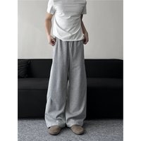 Men's Streetwear Baggy Cargo Pants With Wide Leg & Structural Tailoring – Casual High Waist Sweatpants In Grey & Black