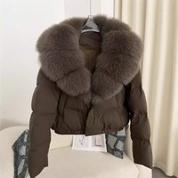  Fashionable Winter Jacket – Short Down Coat Real Fox Fur Collar – Stylish & Warm Oversized Puffer