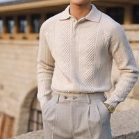  Slim Fit Polo Neck Knit Sweater Warm Winter Pullover Breathable Fabric Casual & Stylish 