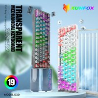 Arrivals K New Transparent Keycap Customized Hot swappable White Axis Wired Mechanical Keyboard Magic Co eycap eyboard