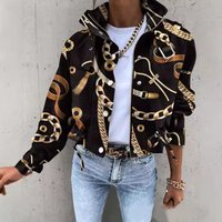 " Printed Zip Up Jacket – Lightweight Fall & Winter Top Coat Pockets Trendy Streetwear Outerwear Casual Style"