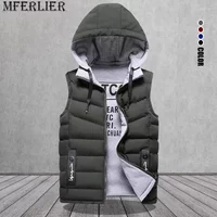 Vests Brand Vest Winter Sleeveless Jackets Down Hooded Warm 2023 Casual Outwear Hat Detachable Outer