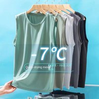 Ice Silk Vest Sports Summer Quick drying Thin T shirt Cool Sense Sleeveless T shirt Hollow Waistcoat Sweat Vest