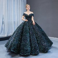 Clothing bridal wedding dress changing sequin prom costume one shoulder tutu skirt