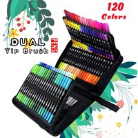 120 color 72 color 60 color soft head hook line double head watercolor pen set art painting supplies Children's Painting materials