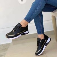 Women's Platform Sneakers Comfort Round Toe Shoes Cushion Sole 4 Colors Up To EU 42 Casual Canvas Sneakers