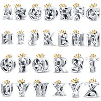 Women's Jewelry Original Letter Pendant Beads Creative Personalized DIY Jewelry Accessories Bracelet Copper Plated 925 Silver