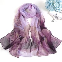 Silk Scarf Lightweight Colorful Scarf Perfect Spring Summer Style Sun Protection.