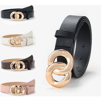 2024 Spring Hong Kong Fashion Chain Buckle Belt Button Decoration Jeans Dress Solid Simple Versatile Belt