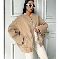 loose casual collar big pocket solid coat